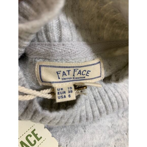 FAT FACE REBEKAH Long Line Jumper Sweater Light Gray Recycled Fabrics Sz 6 NWT - Picture 11 of 16